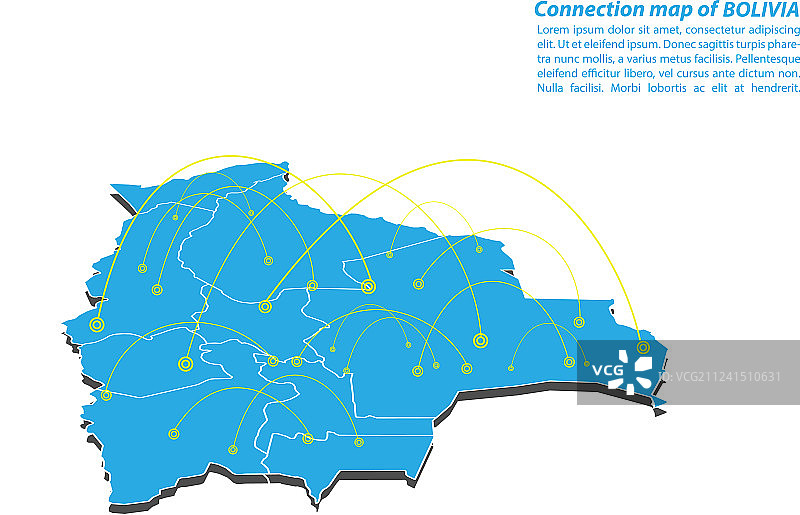现代玻利维亚地图连接网络设计图片素材