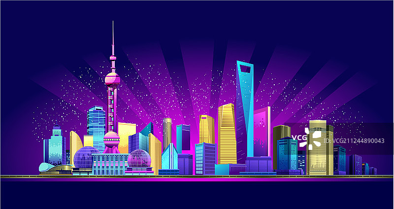 上海霓虹的城市图片素材