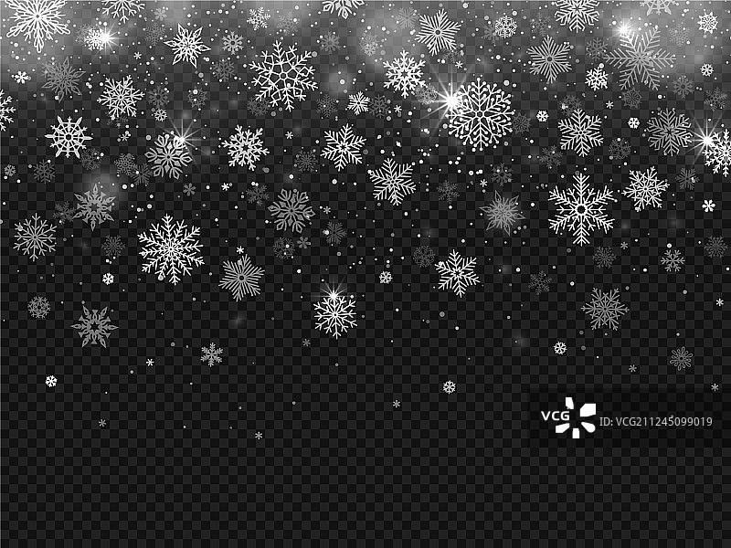 冬天飘落的雪花飘落的圣诞图片素材