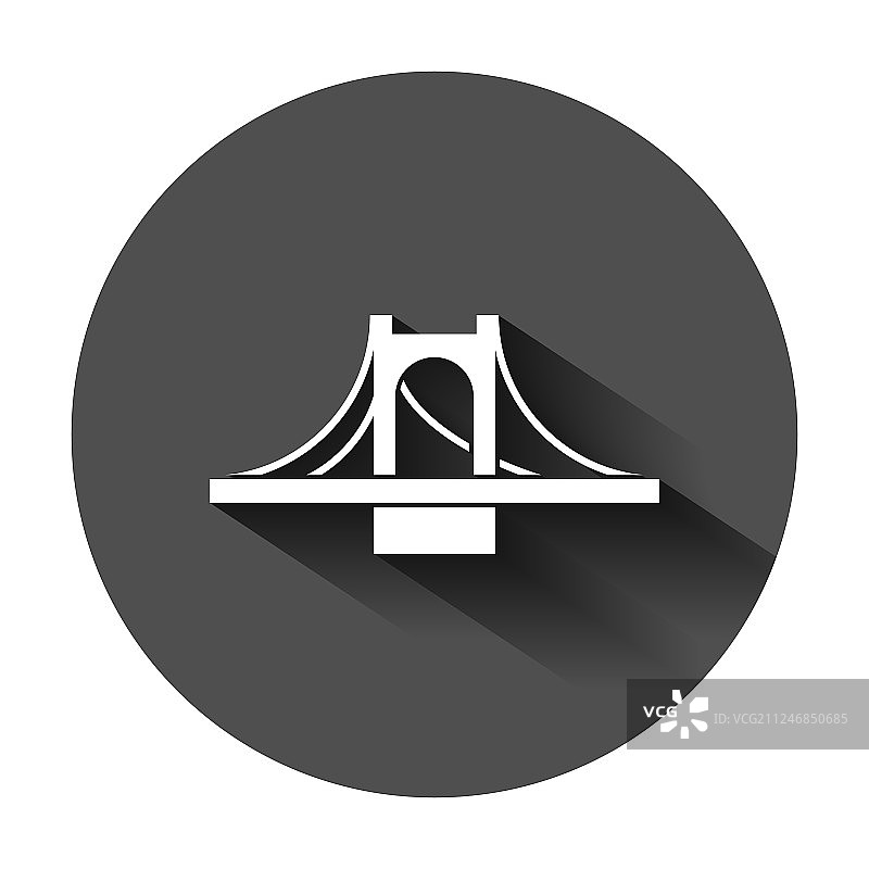 桥的标志图标在吊桥的平面风格上图片素材