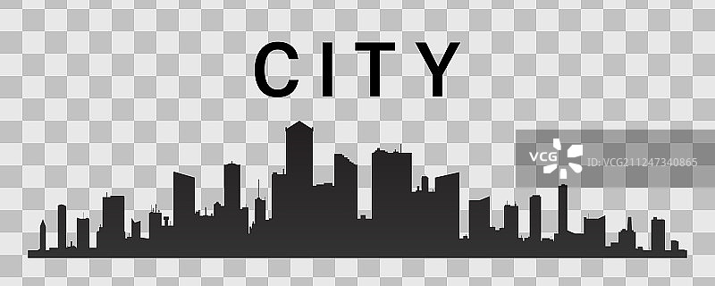 城市天际线平面风格图片素材