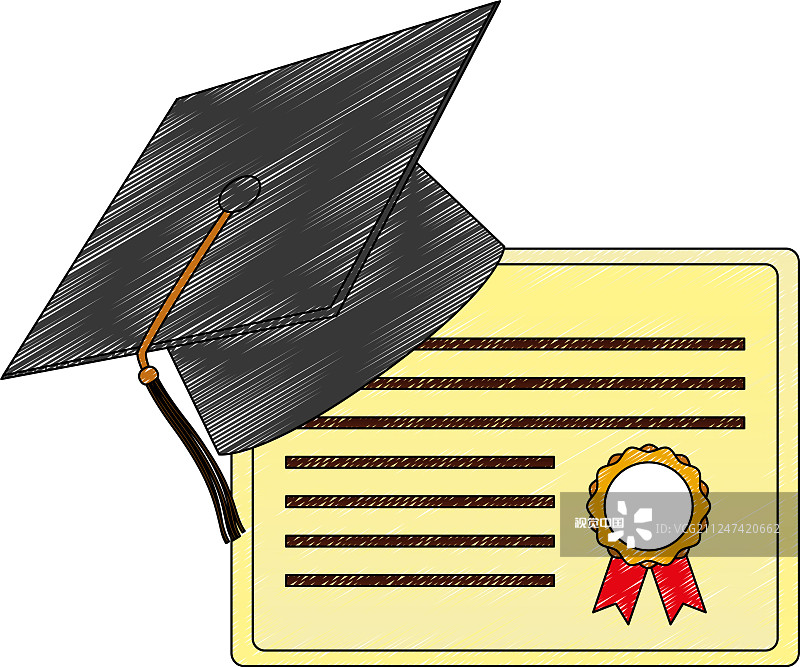 毕业帽和毕业证书图片素材