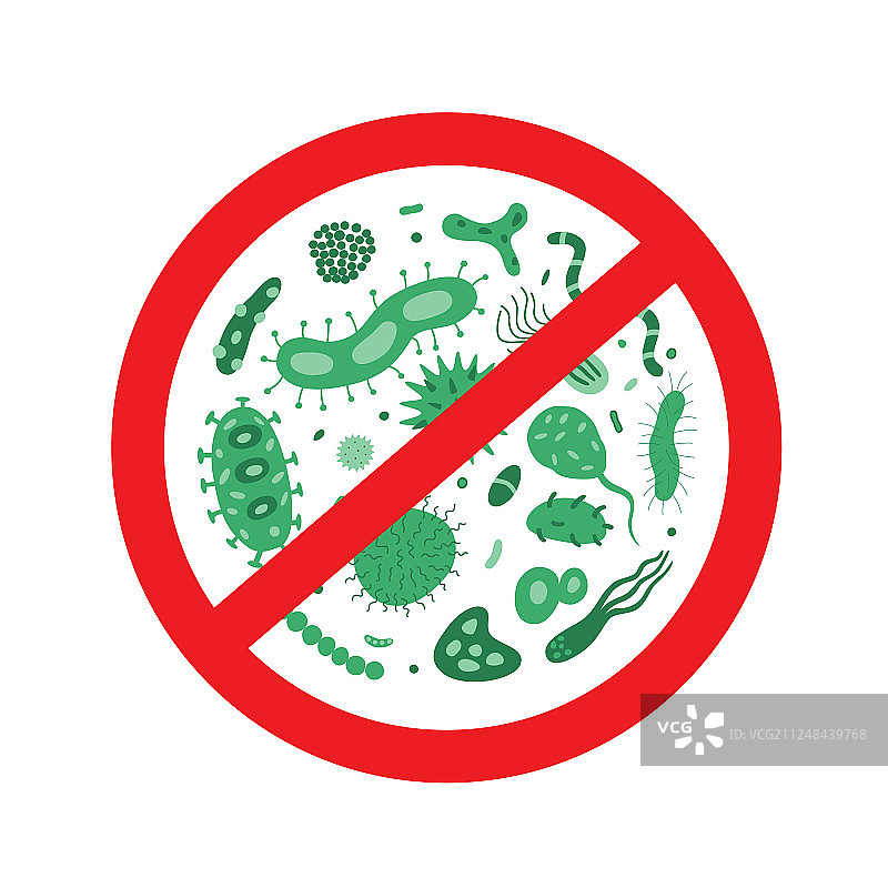 抗菌和抗病毒防御图标停止图片素材