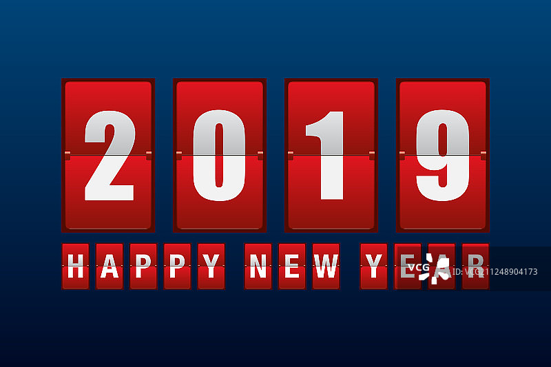 2019年与里程表数字计数器新年快乐图片素材