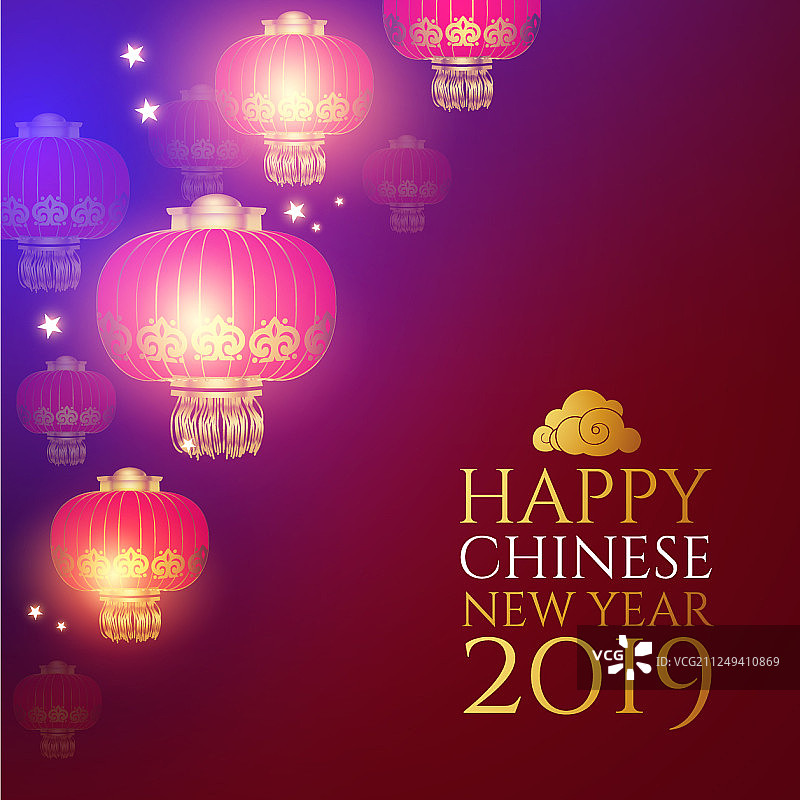 中国新年的背景以灯笼和图片素材