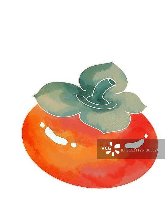 重阳节秋天红柿子红色免扣插画元素图片素材