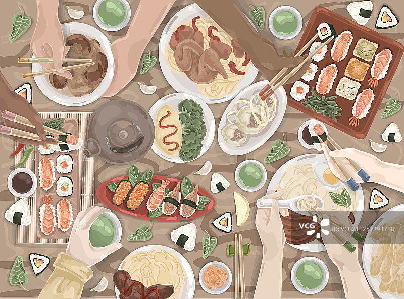 亚洲东方食物日本午餐中国餐图片素材