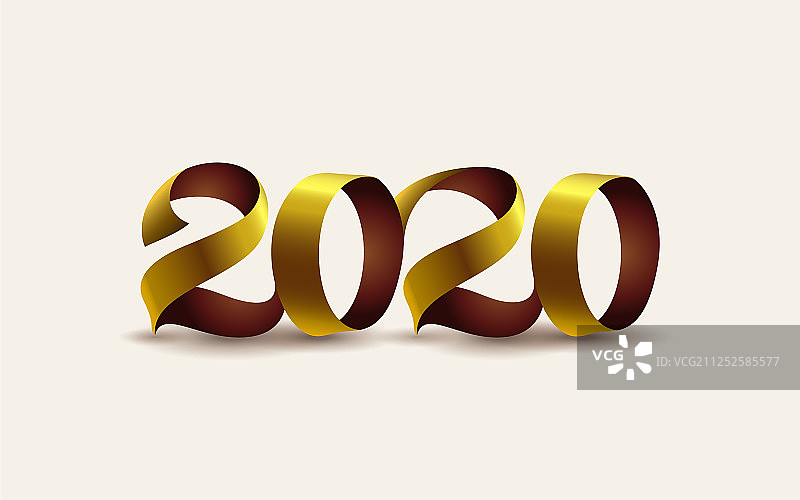 “2020年新年快乐”的题词是由图片素材