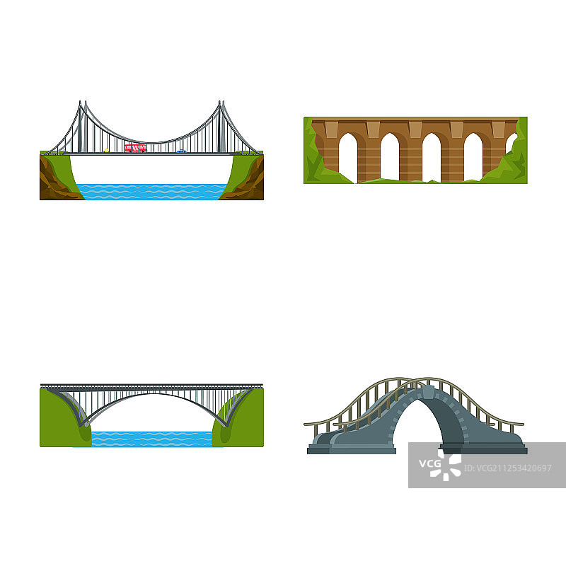孤立对象桥架和桥标志集图片素材
