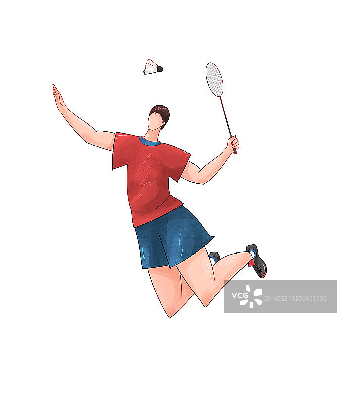 运动项目插画羽毛球人物图素图片素材