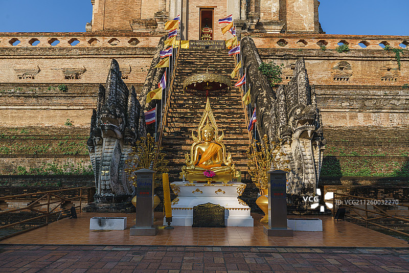 泰国清迈老城著名寺庙：柴迪隆寺图片素材