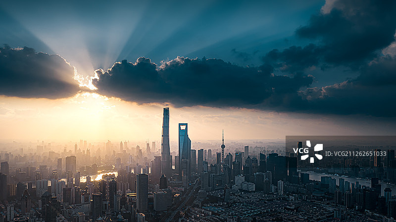 上海日落图片素材