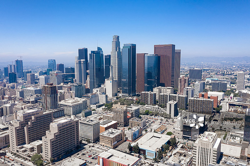 洛杉矶市区CBD建筑航拍图片素材