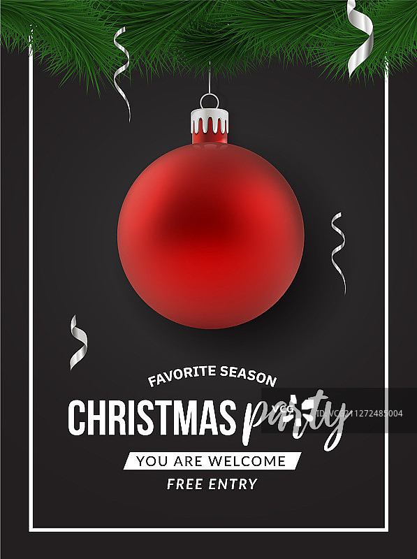 圣诞和新年节日聚会广告海报图片素材