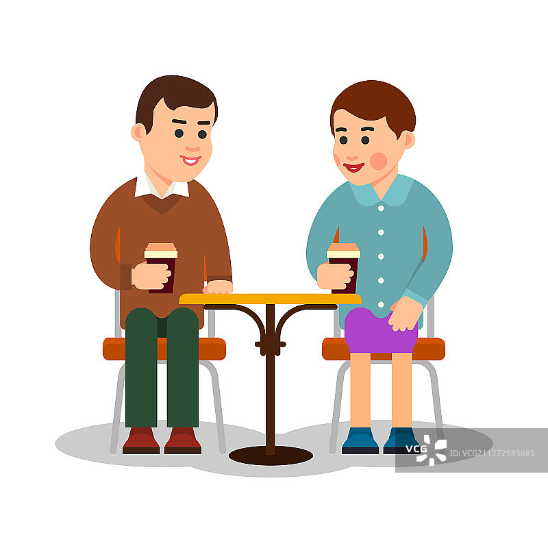 一对夫妇在喝咖啡，女孩和男孩在喝饮料图片素材