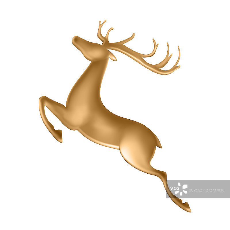 金色的鹿的雕像图片素材