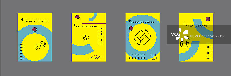 创意封面设计在几何风格的最小图片素材