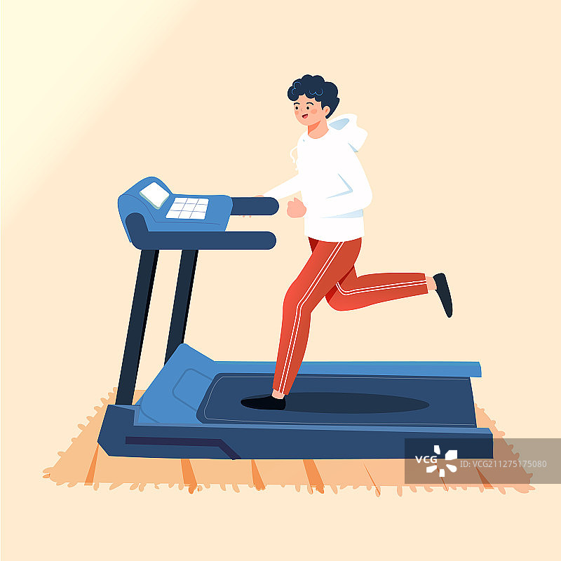 卡通减肥瘦身健康有氧运动跑步训练挑战背景矢量插画图片素材