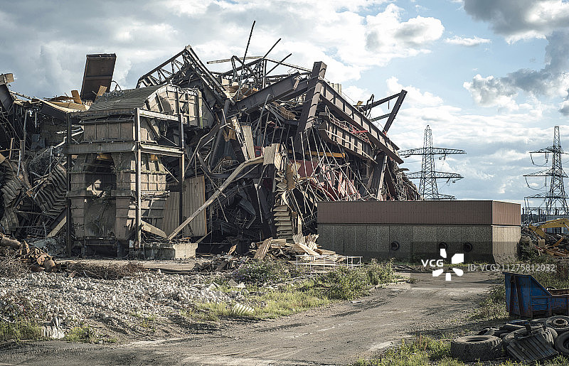 拆除化石燃料发电站，英国图片素材