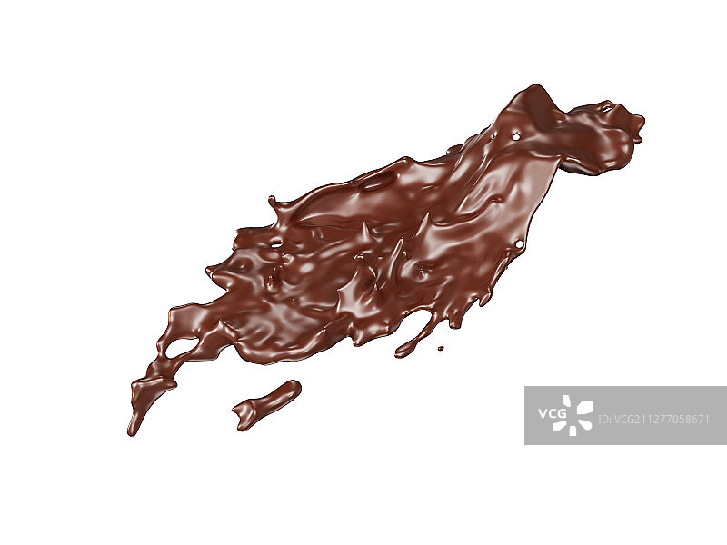 白色背景下流动的巧克力液体素材图片素材