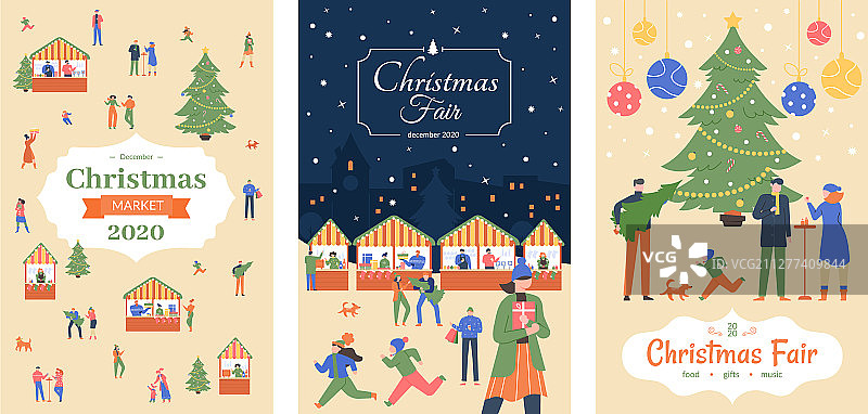 节日市场传单圣诞集市海报图片素材