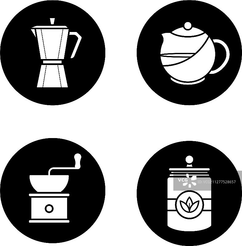 茶和咖啡图标集图片素材