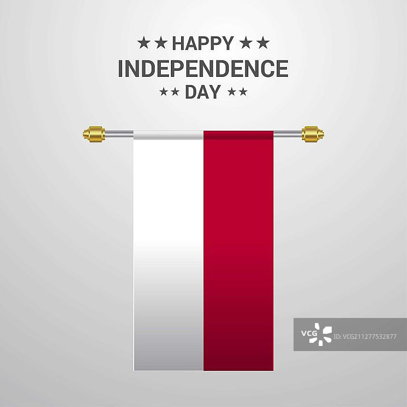 印度尼西亚独立日悬挂国旗背景图片素材