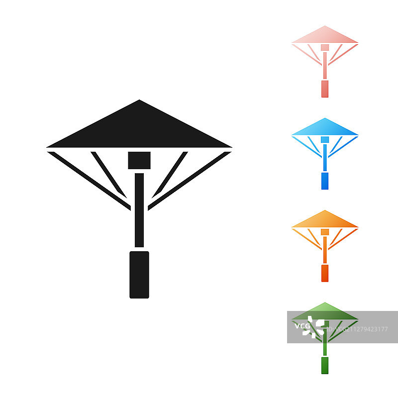 黑色传统日本伞遮阳图片素材