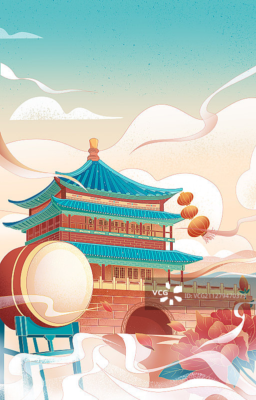 中国风建筑背景图片素材