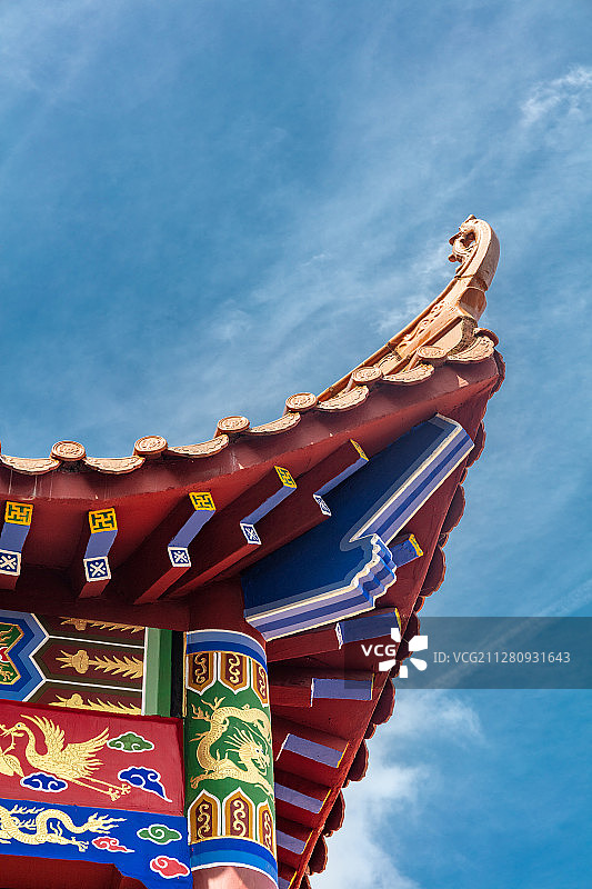 中国古典建筑屋檐雕梁画柱图片素材