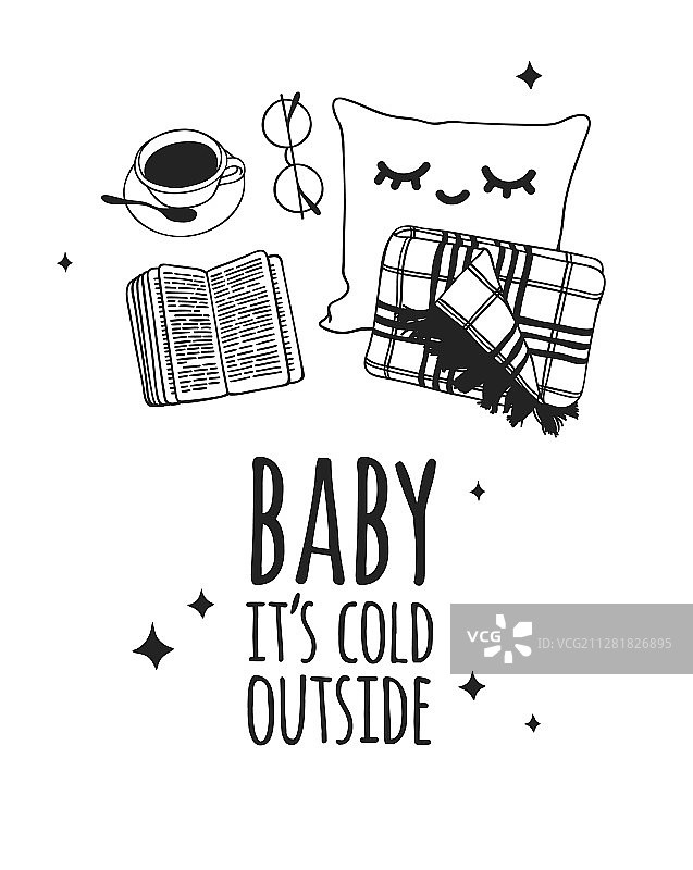 关于天气的有趣引用，宝贝，外面很冷图片素材