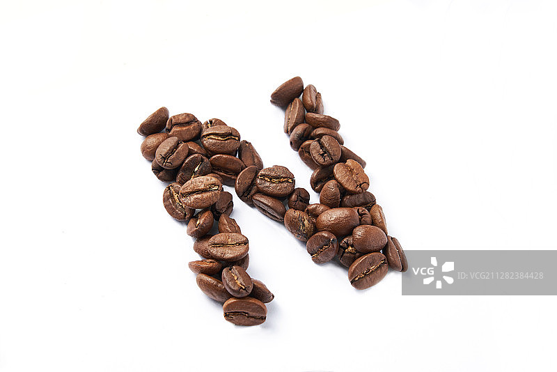 创意咖啡豆字母N图片素材
