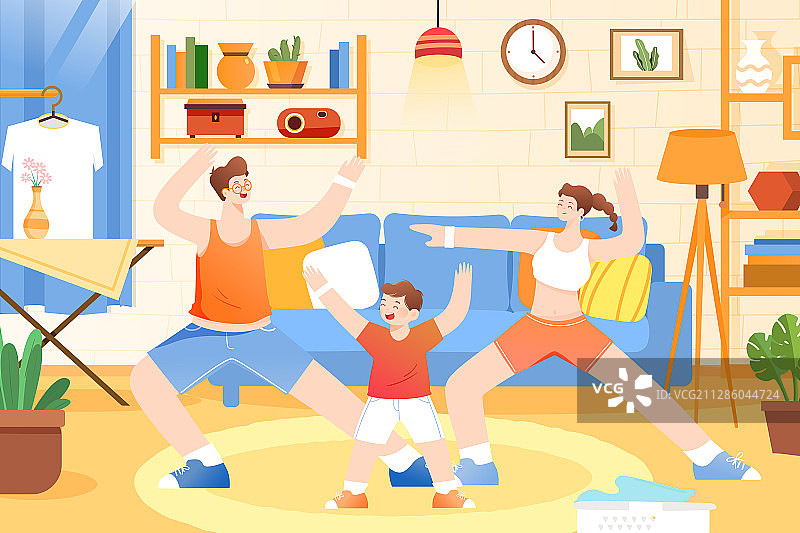 儿童节父亲节母亲节家庭亲子出游运动大暑小暑节气风景矢量插画图片素材
