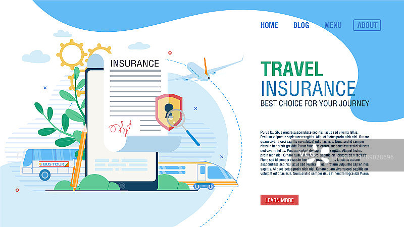网上服务行程保险登陆页图片素材