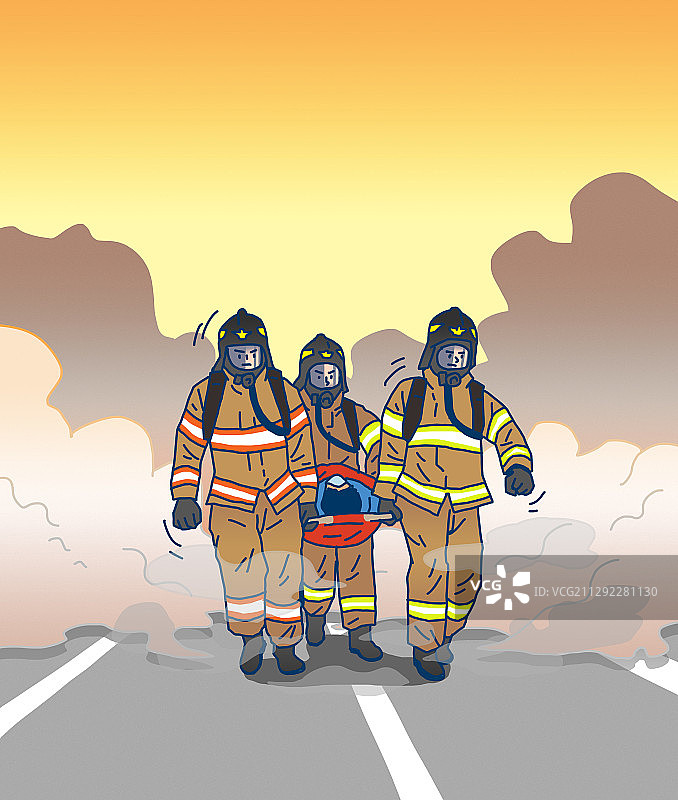 插图、应急服务、职业、消防员、救援、安全教育图片素材