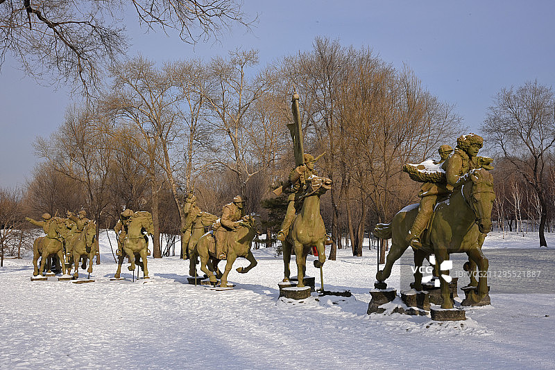 冬季的哈尔滨太阳岛公园图片素材