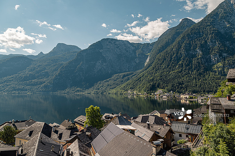 哈尔斯塔特-奥地利阿尔卑斯山的美丽小镇图片素材