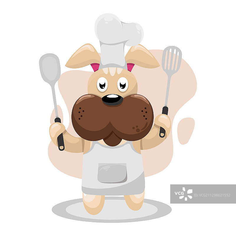 可爱的狗厨师吉祥物卡通图片素材