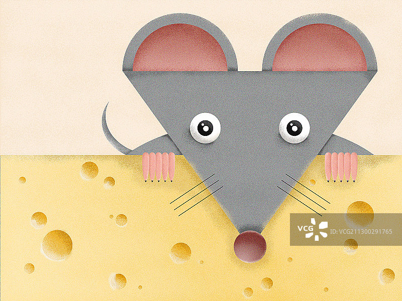 老鼠奶酪十二生肖插画图片素材