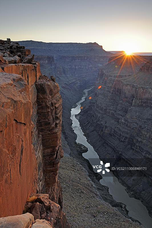 日出大峡谷北缘，托威普点，亚利桑那州，美国，北美图片素材