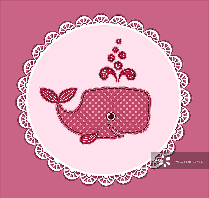 可爱的鲸鱼在粉红色图片素材