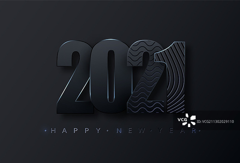 新年快乐，黑色的纸上数字快乐图片素材