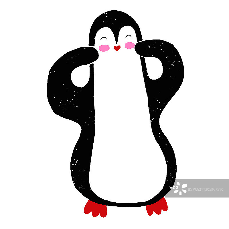 卡通企鹅图标孤立的白色背景图片素材