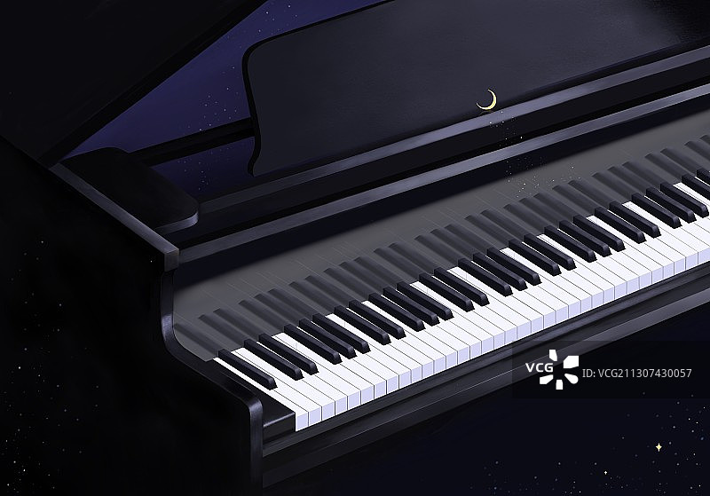 钢琴月色图片素材