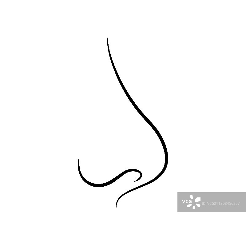 涂鸦鼻子图标孤立的白色手绘图片素材
