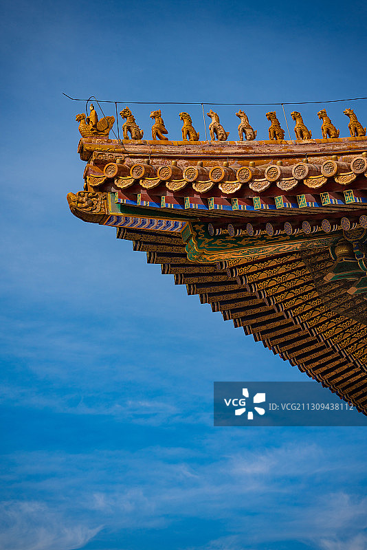 北京故宫太和殿屋檐角兽（吻兽）图片素材