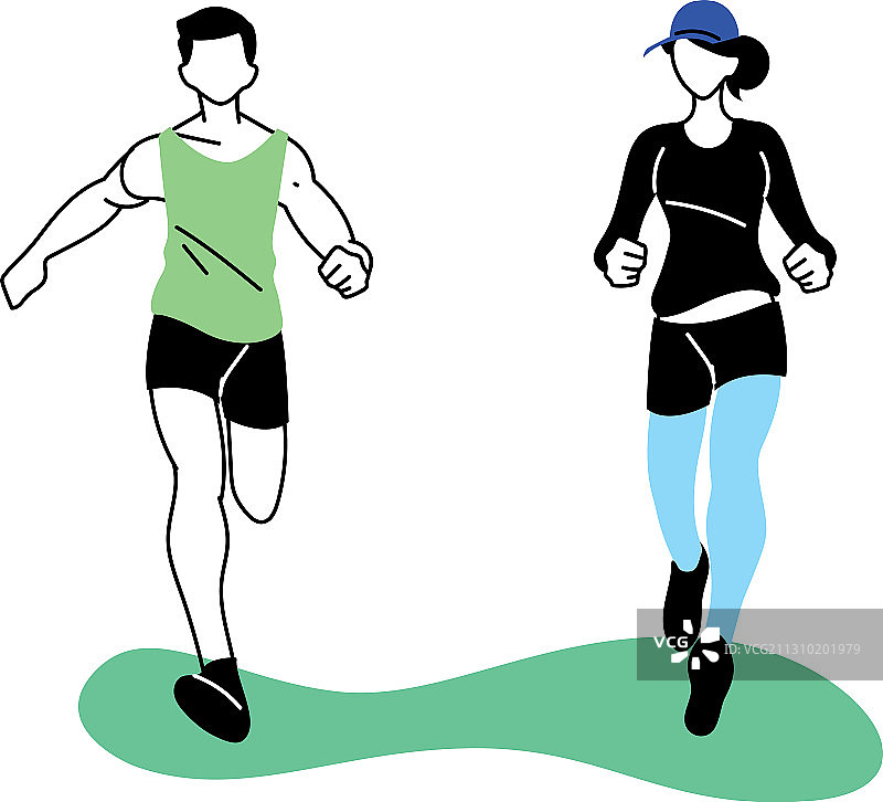 男人和女人的化身跑步设计图片素材