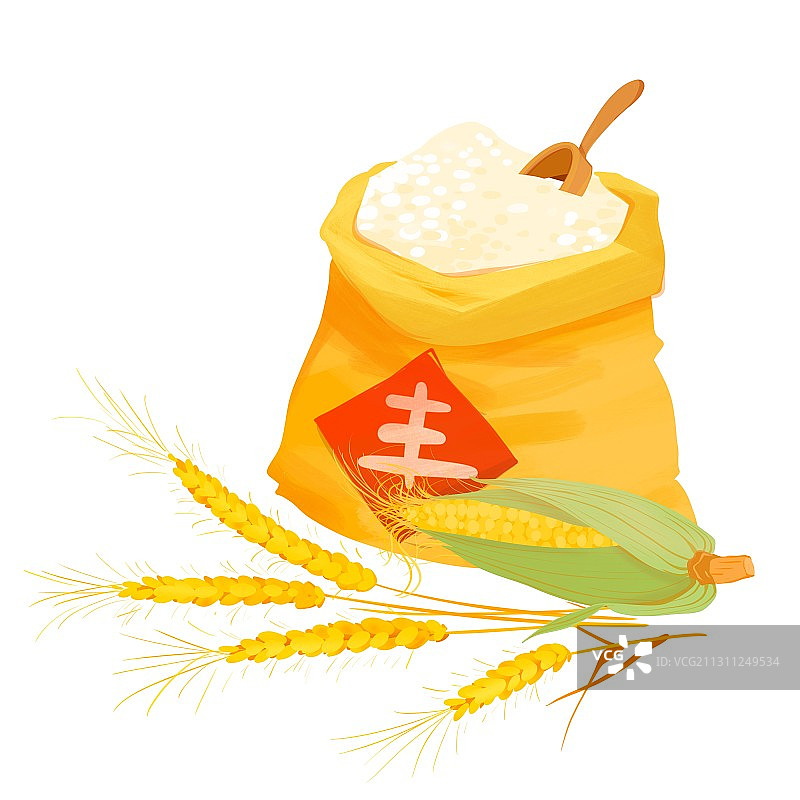 农业插画丰收的季节玉米与小麦图片素材