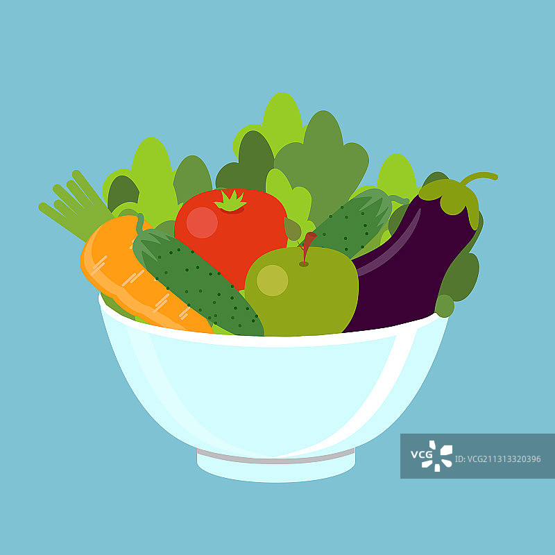 一盘蔬菜，健康的食物概念素食图片素材