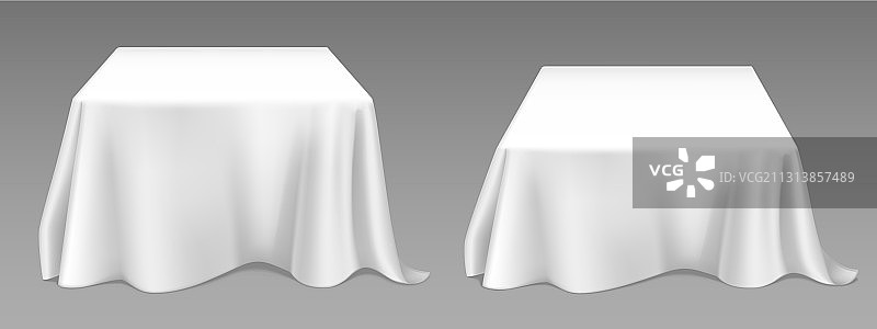 桌子上逼真的白色桌布图片素材